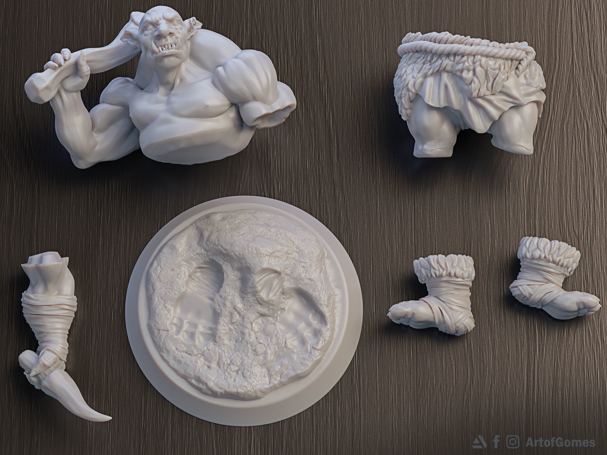 Troll Miniature 32mm and 75mm 3D print model_4