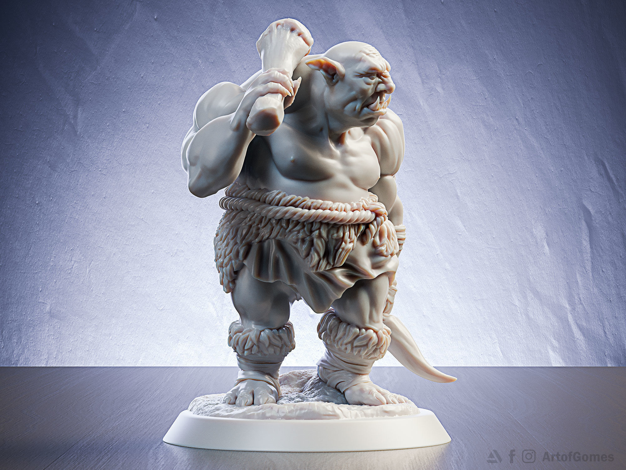 Troll Miniature 32mm and 75mm 3D print model_5