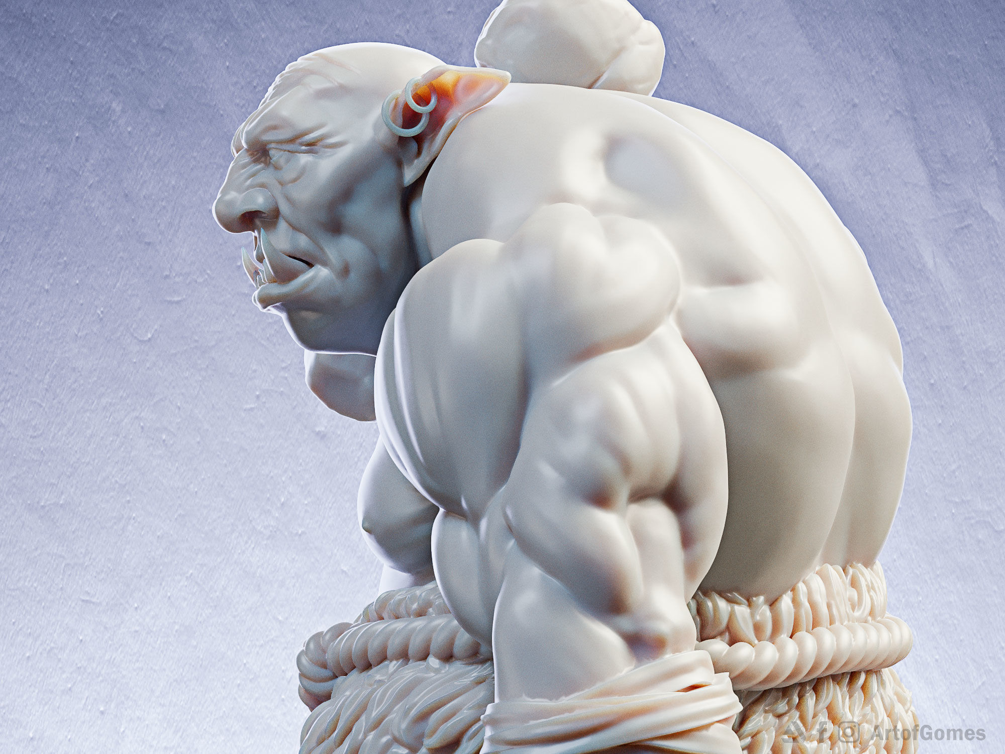 Troll Miniature 32mm and 75mm 3D print model_3