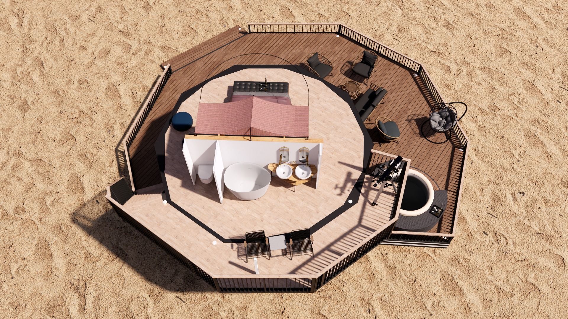 glamping pod geodesic dome PETRA  3D model_16