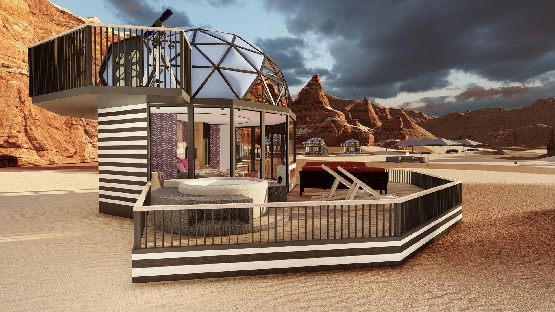 glamping pod geodesic dome PETRA  3D model_29