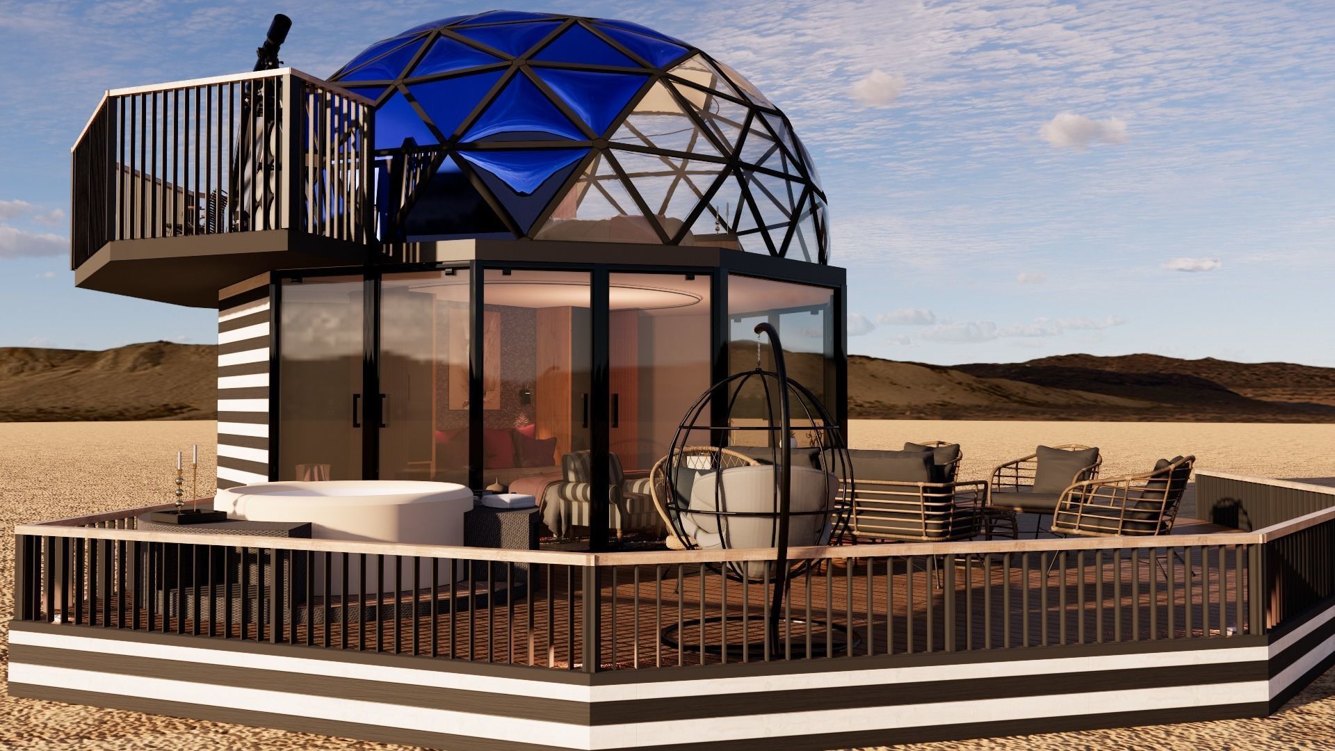 glamping pod geodesic dome PETRA  3D model_22