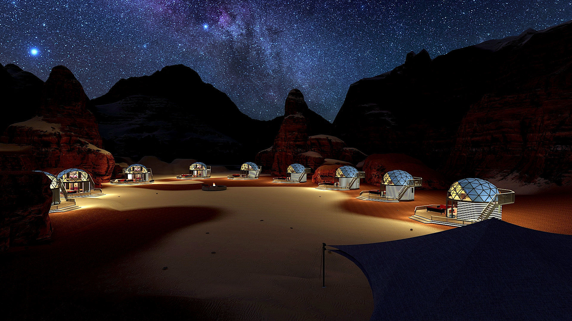 glamping pod geodesic dome PETRA  3D model_11