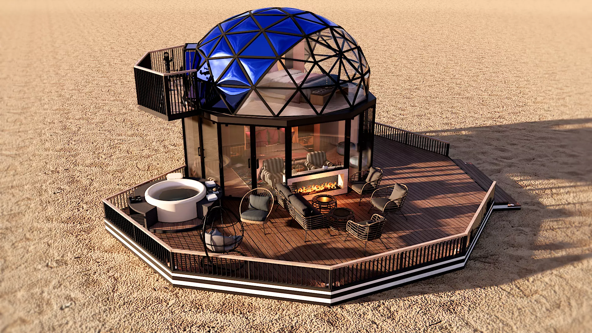 glamping pod geodesic dome PETRA  3D model_0