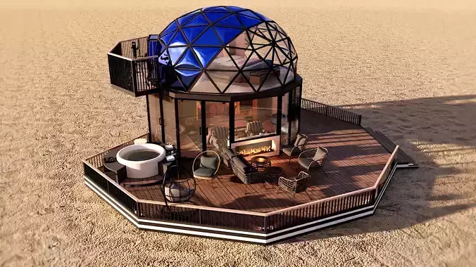 glamping pod geodesic dome PETRA  3D model