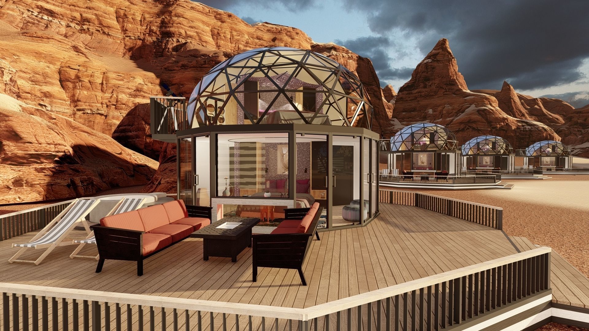 glamping pod geodesic dome PETRA  3D model_27
