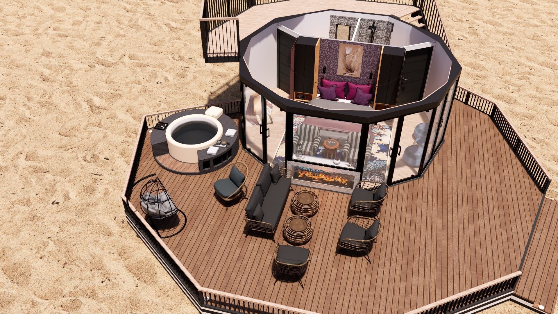 glamping pod geodesic dome PETRA  3D model_5