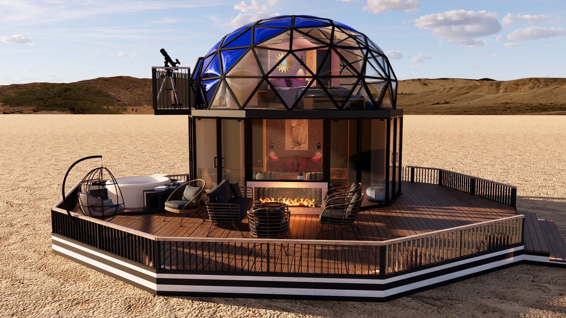 glamping pod geodesic dome PETRA  3D model_2