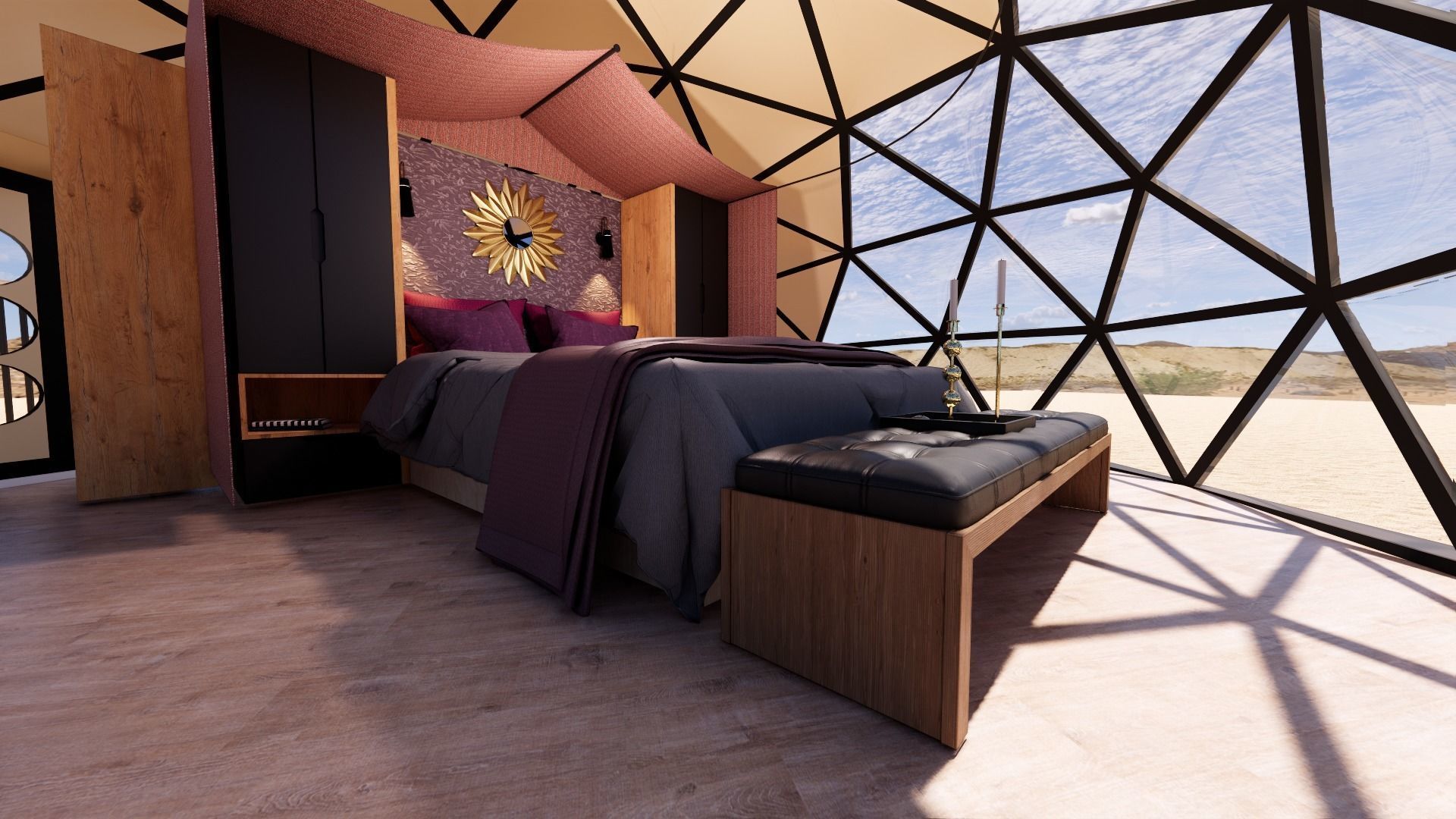 glamping pod geodesic dome PETRA  3D model_18