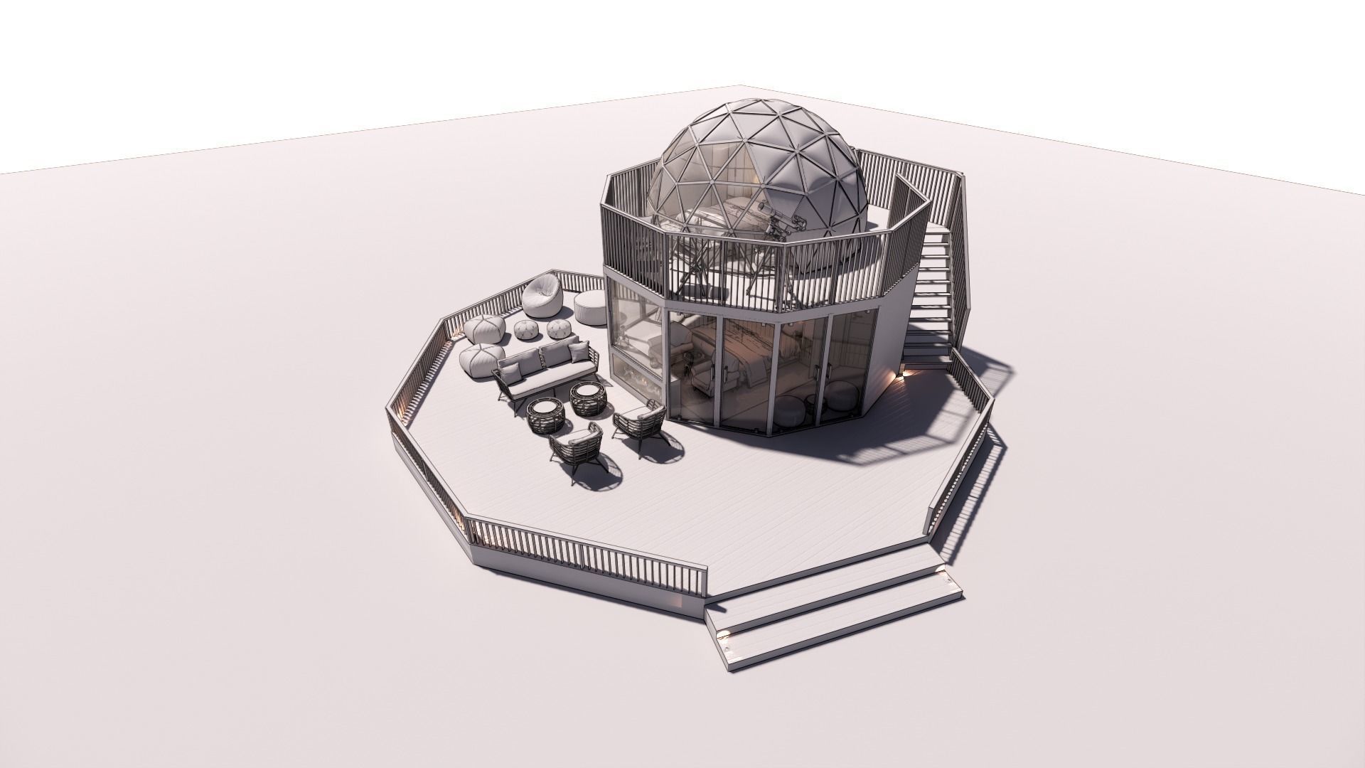 glamping pod geodesic dome PETRA  3D model_24