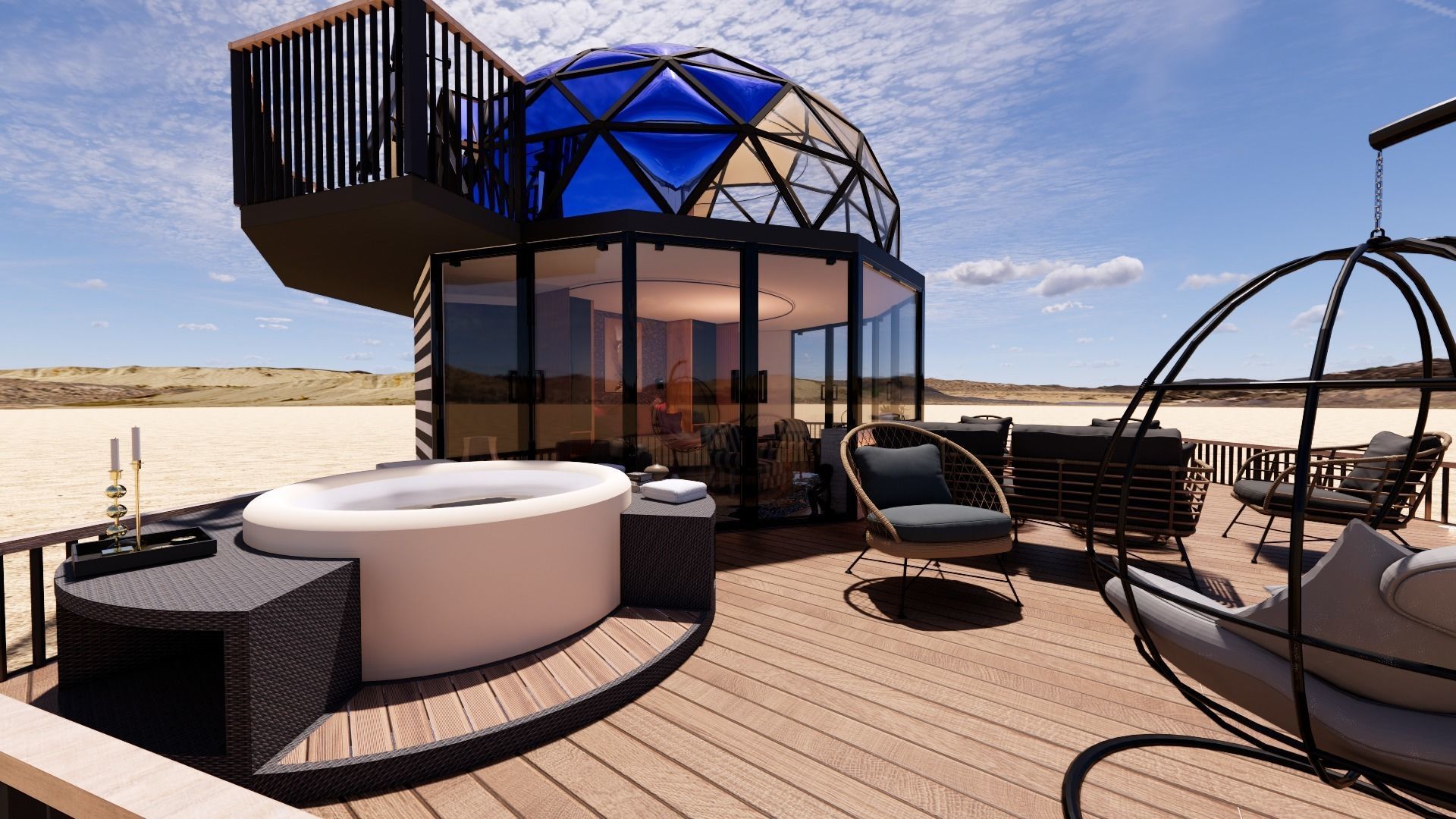 glamping pod geodesic dome PETRA  3D model_13