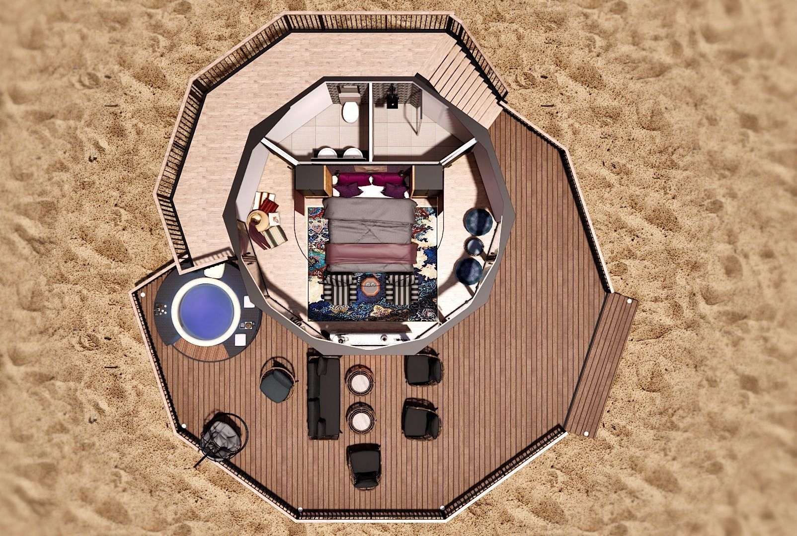 glamping pod geodesic dome PETRA  3D model_4