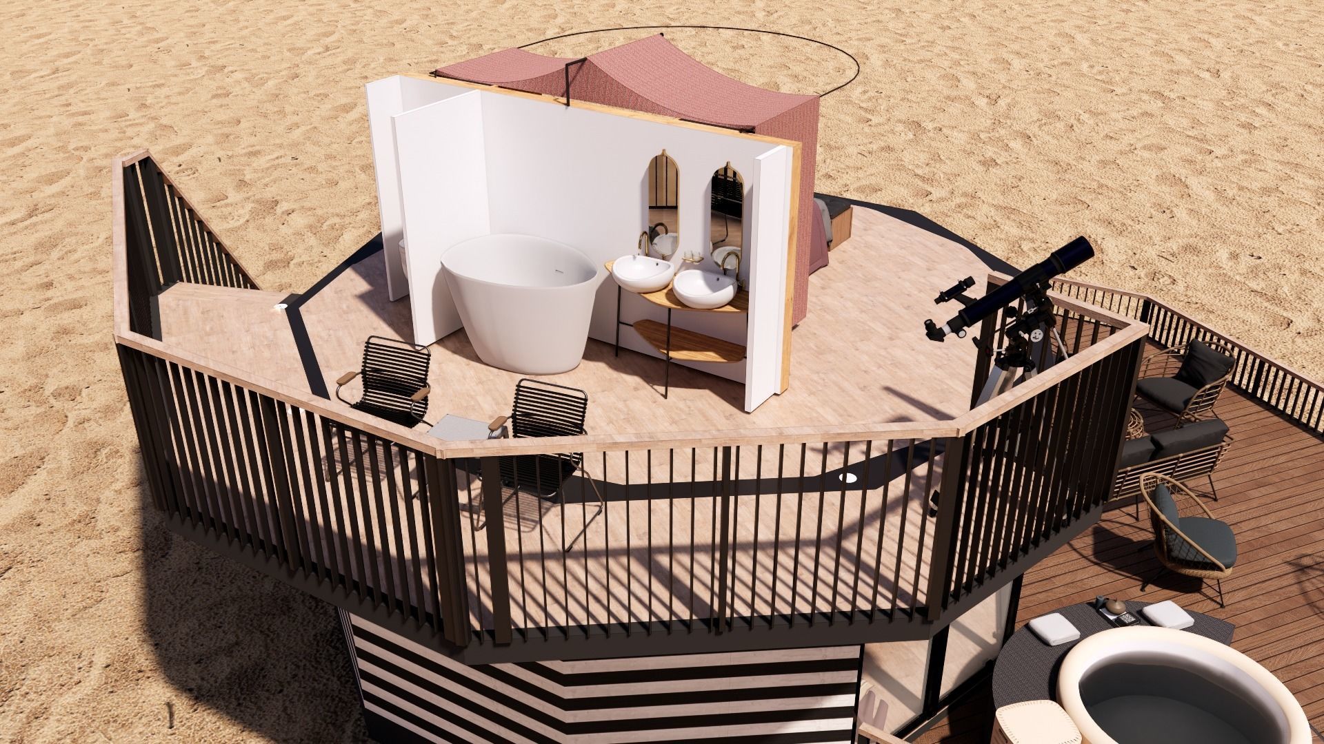 glamping pod geodesic dome PETRA  3D model_9