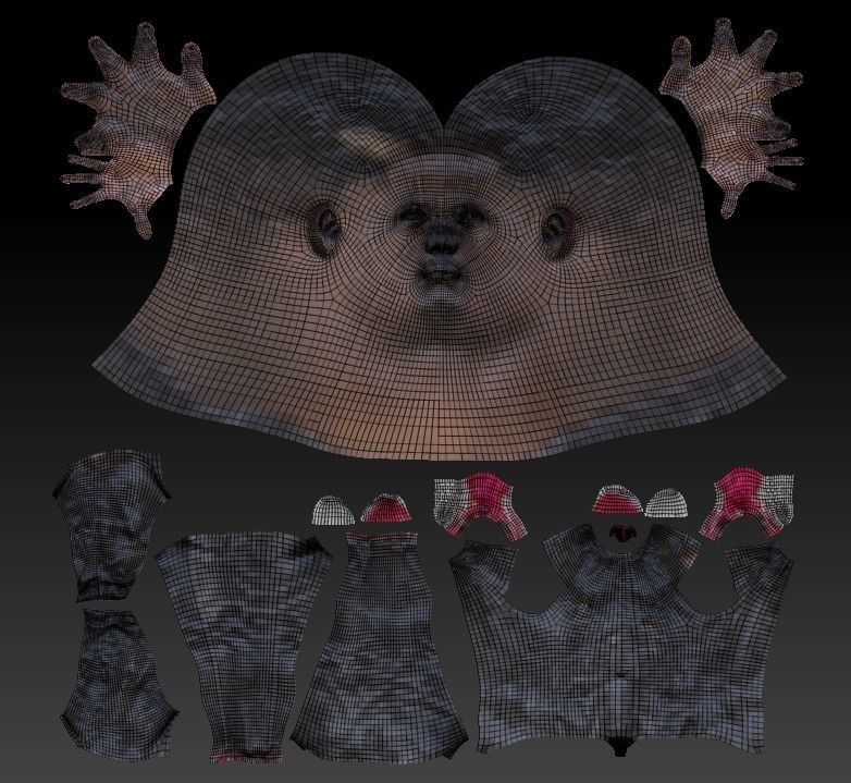 African-american man in casual ready for animation 300 Low-poly 3D model_7