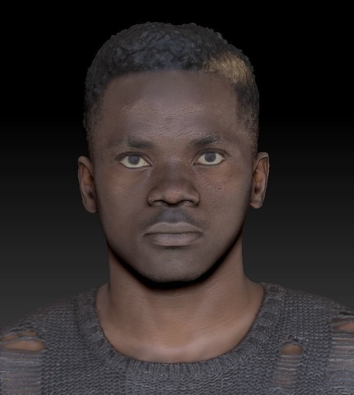 African-american man in casual ready for animation 300 Low-poly 3D model_6