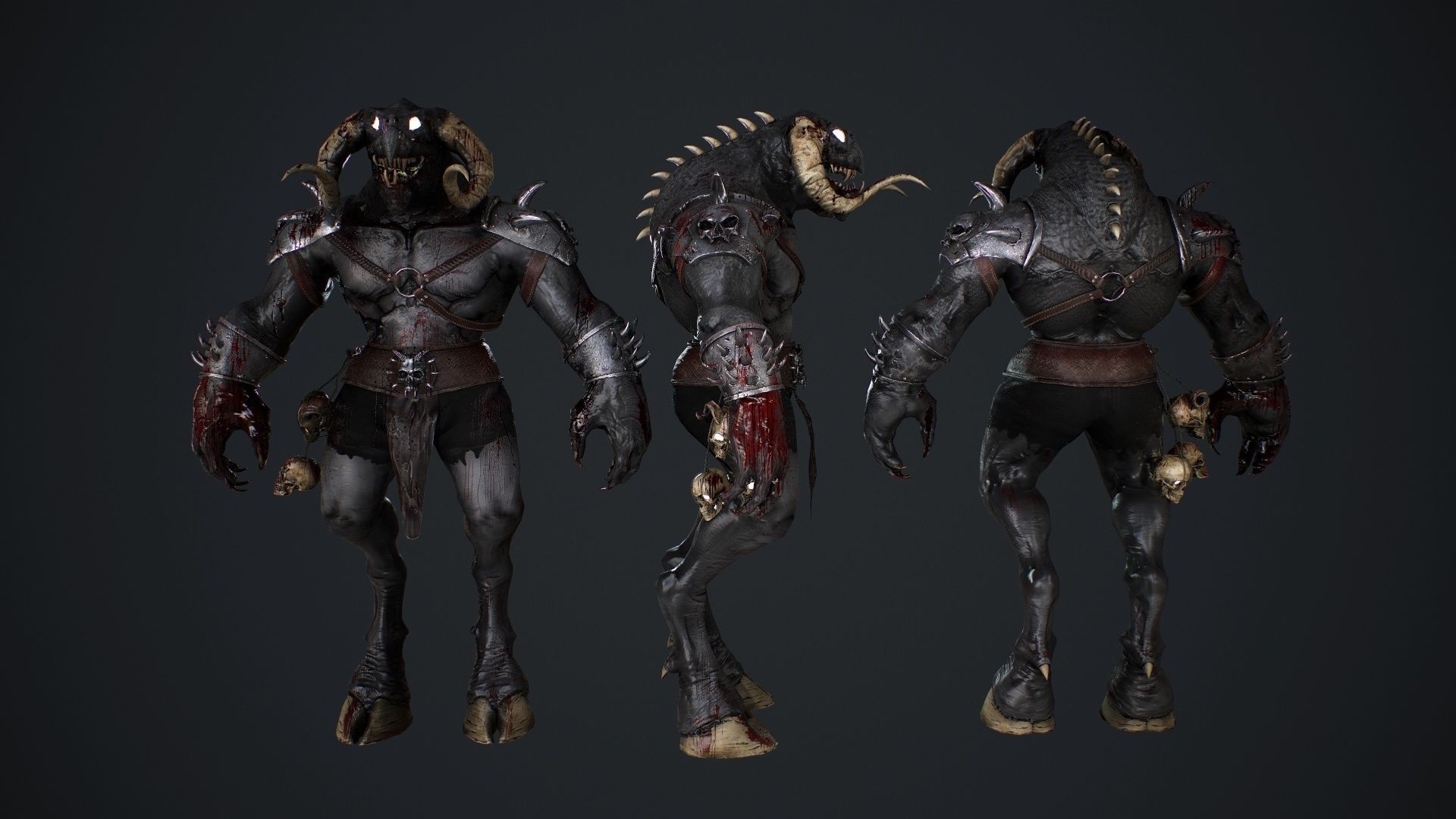 Demon Hunter Low-poly 3D model_6