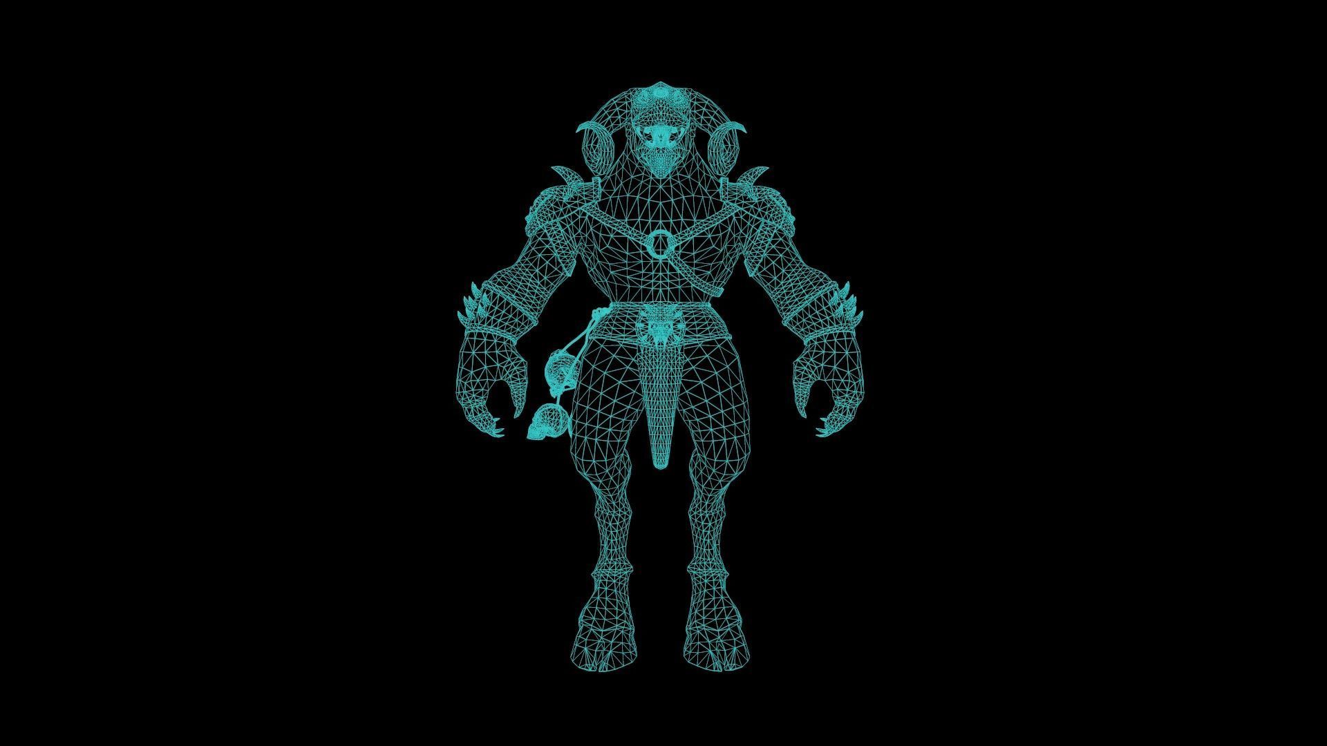 Demon Hunter Low-poly 3D model_7