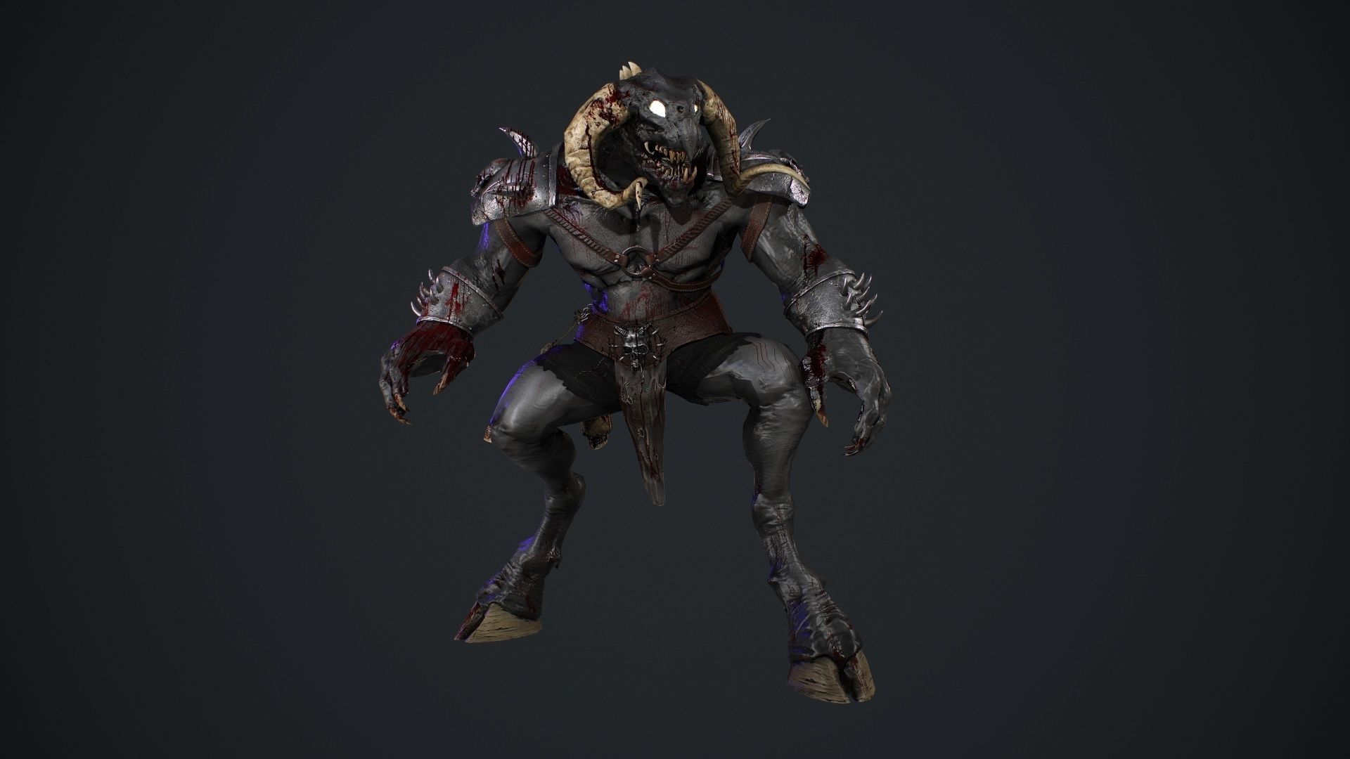 Demon Hunter Low-poly 3D model_23