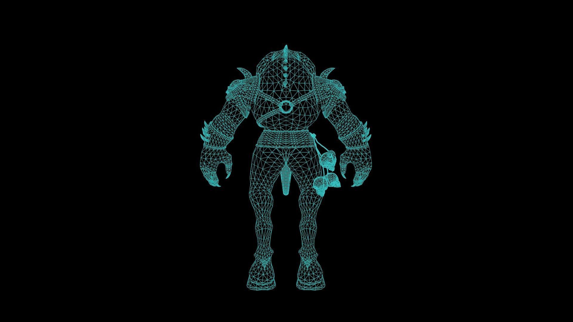 Demon Hunter Low-poly 3D model_9