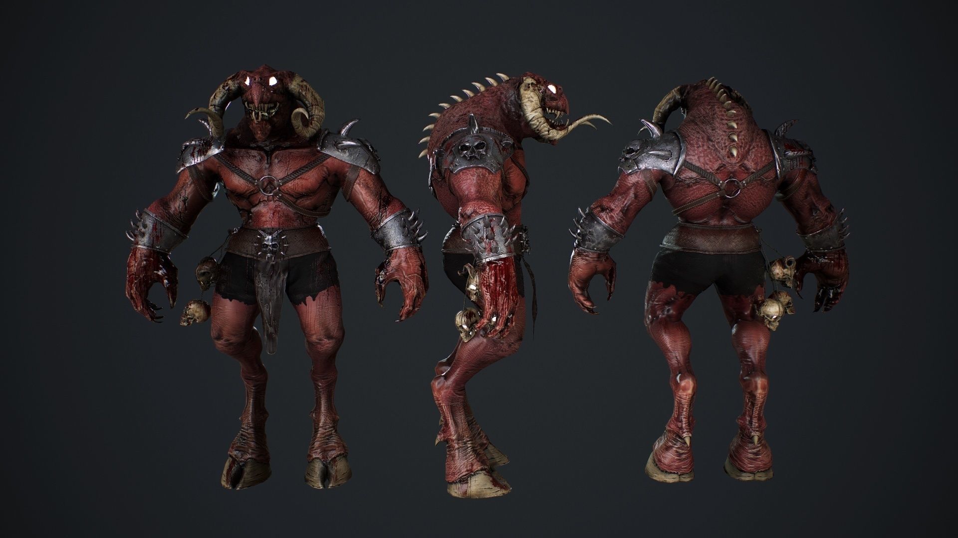 Demon Hunter Low-poly 3D model_5