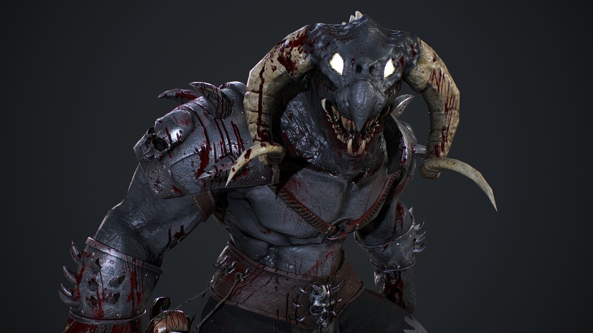 Demon Hunter Low-poly 3D model_4