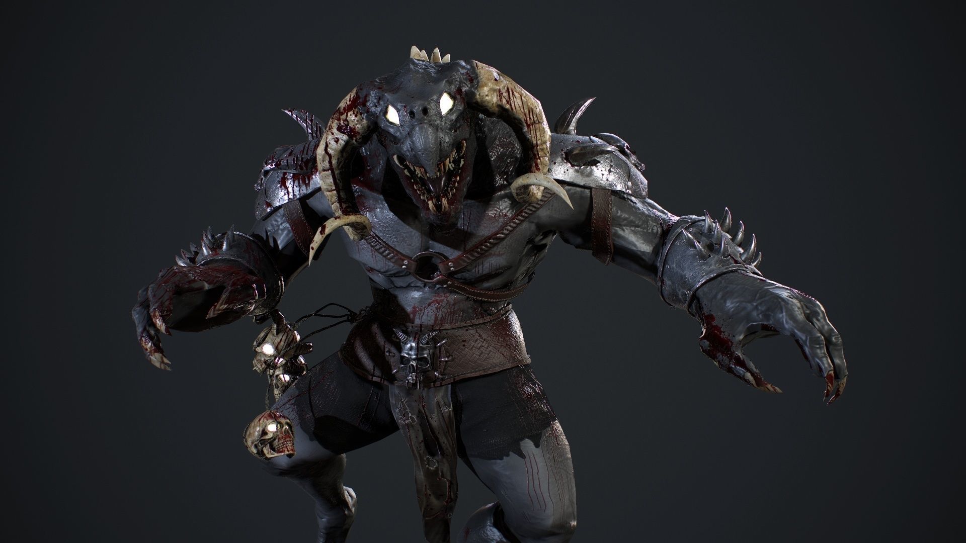 Demon Hunter Low-poly 3D model_16