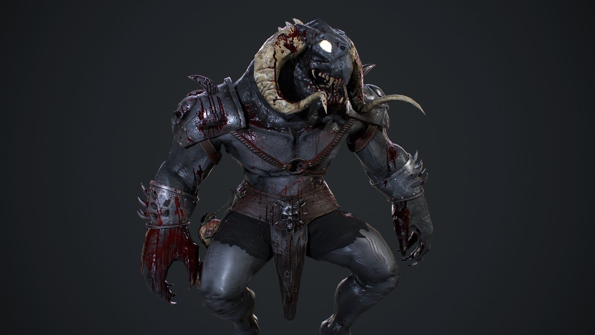 Demon Hunter Low-poly 3D model_15