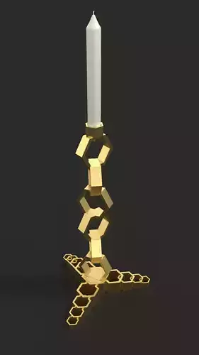 Hexagonal  candlestick I 3D model