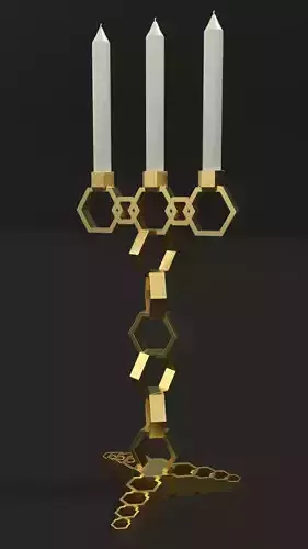 Hexagonal  candlestick III 3D model