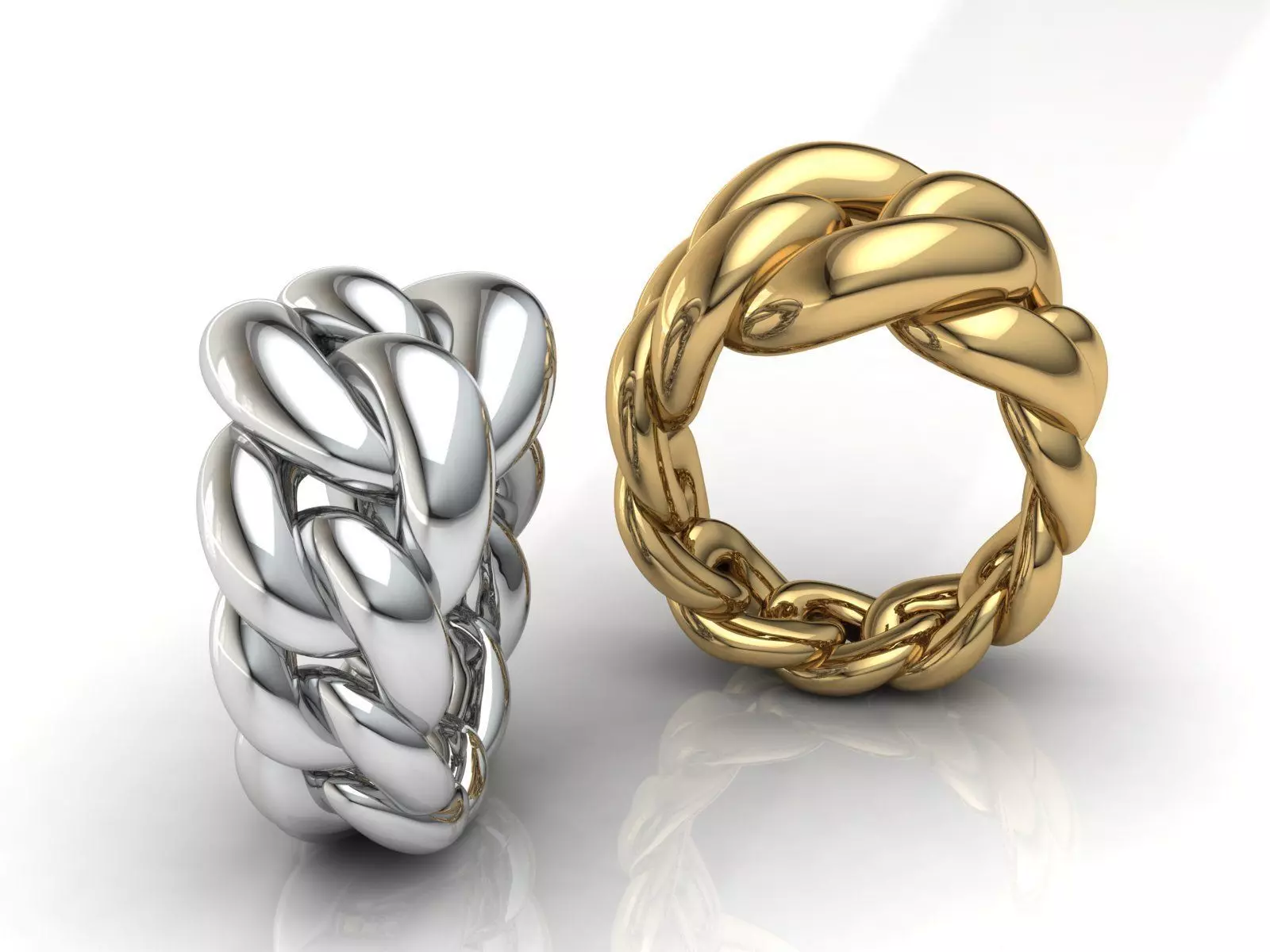 Groumette Ring Cuban Chain 3D print model