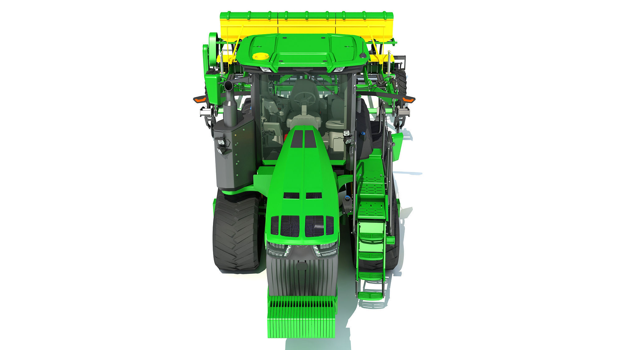 Tractor with Seed Drill 3D model_10
