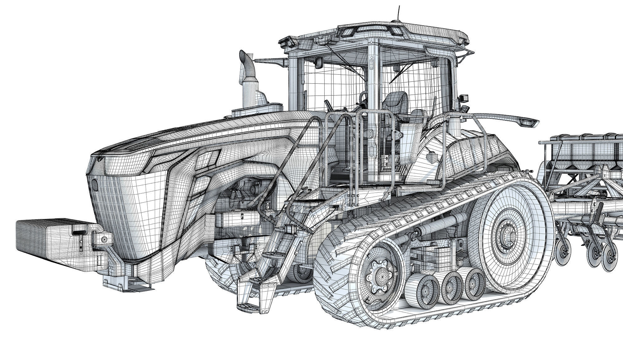 Tractor with Seed Drill 3D model_21