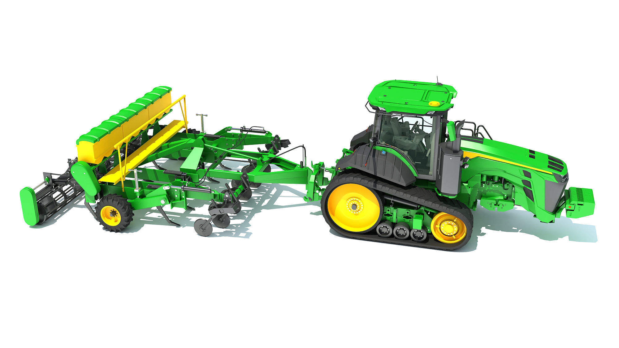 Tractor with Seed Drill 3D model_7