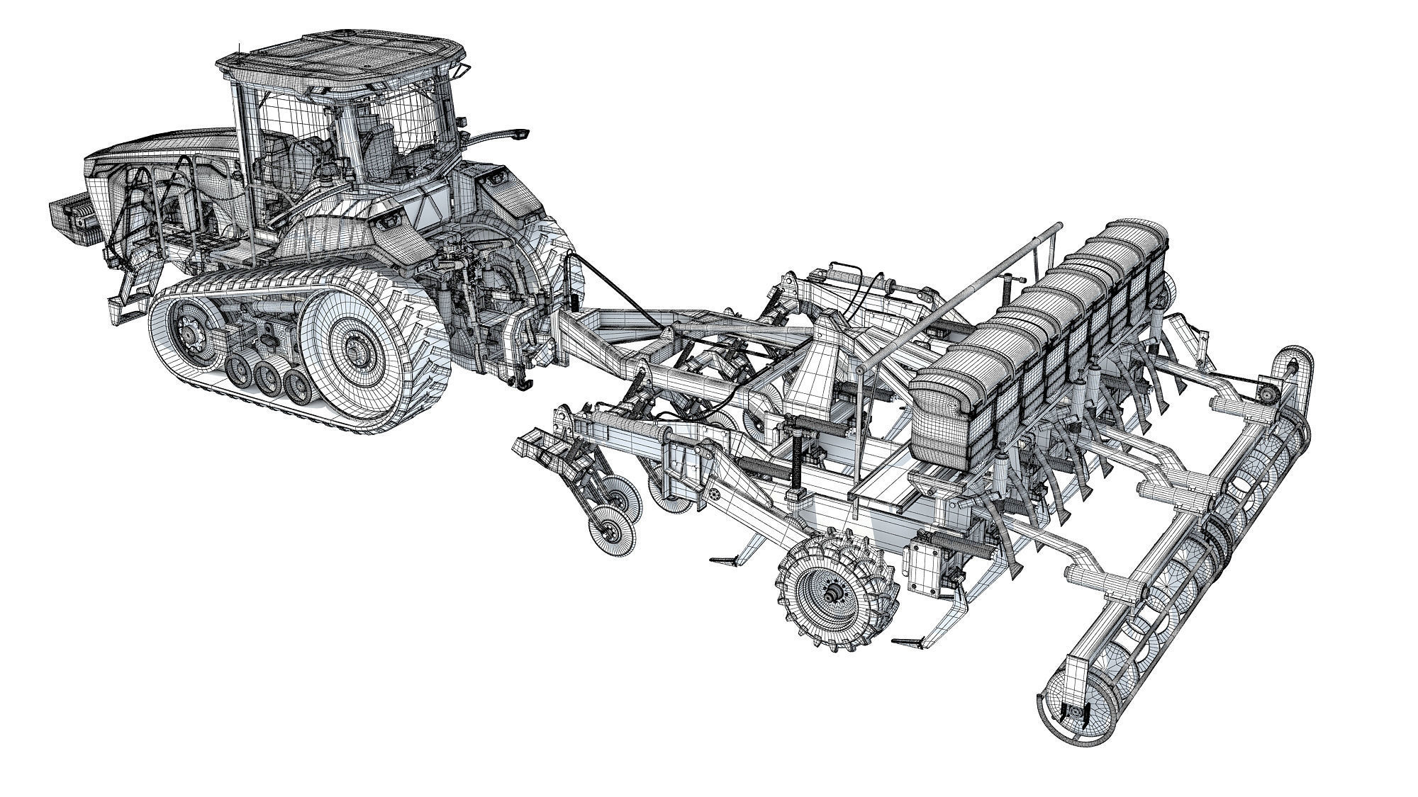 Tractor with Seed Drill 3D model_18