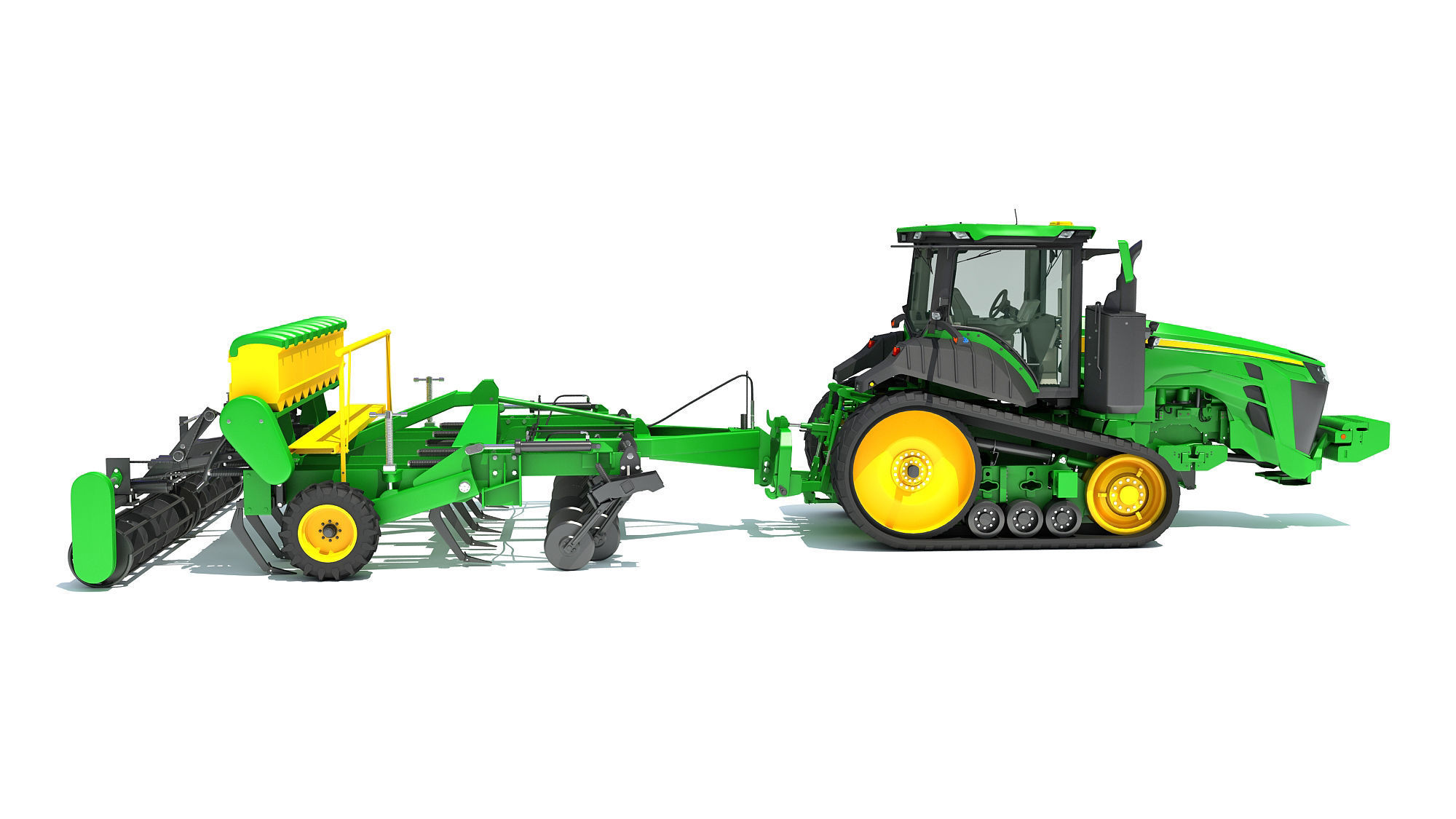Tractor with Seed Drill 3D model_6