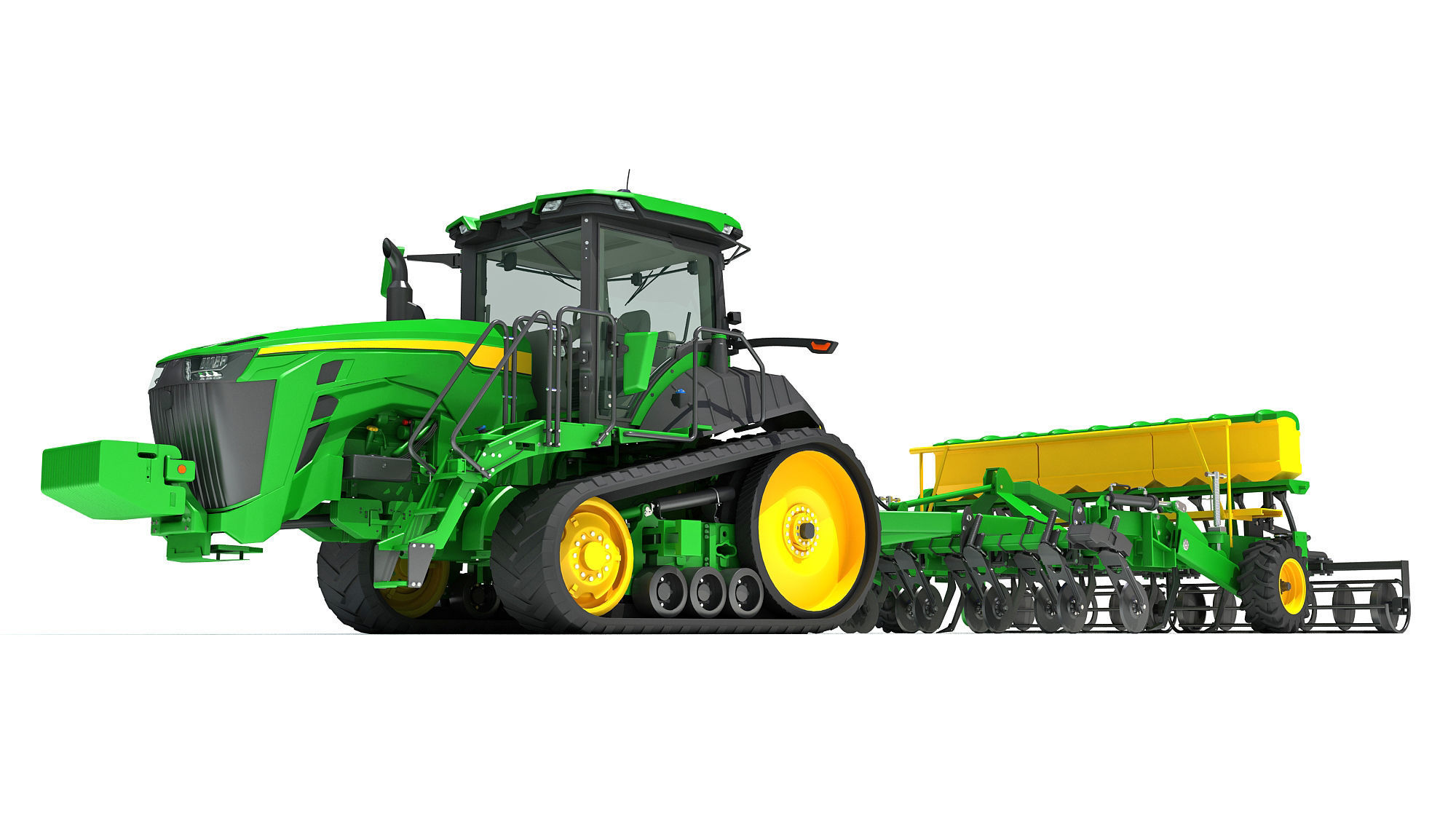 Tractor with Seed Drill 3D model_11