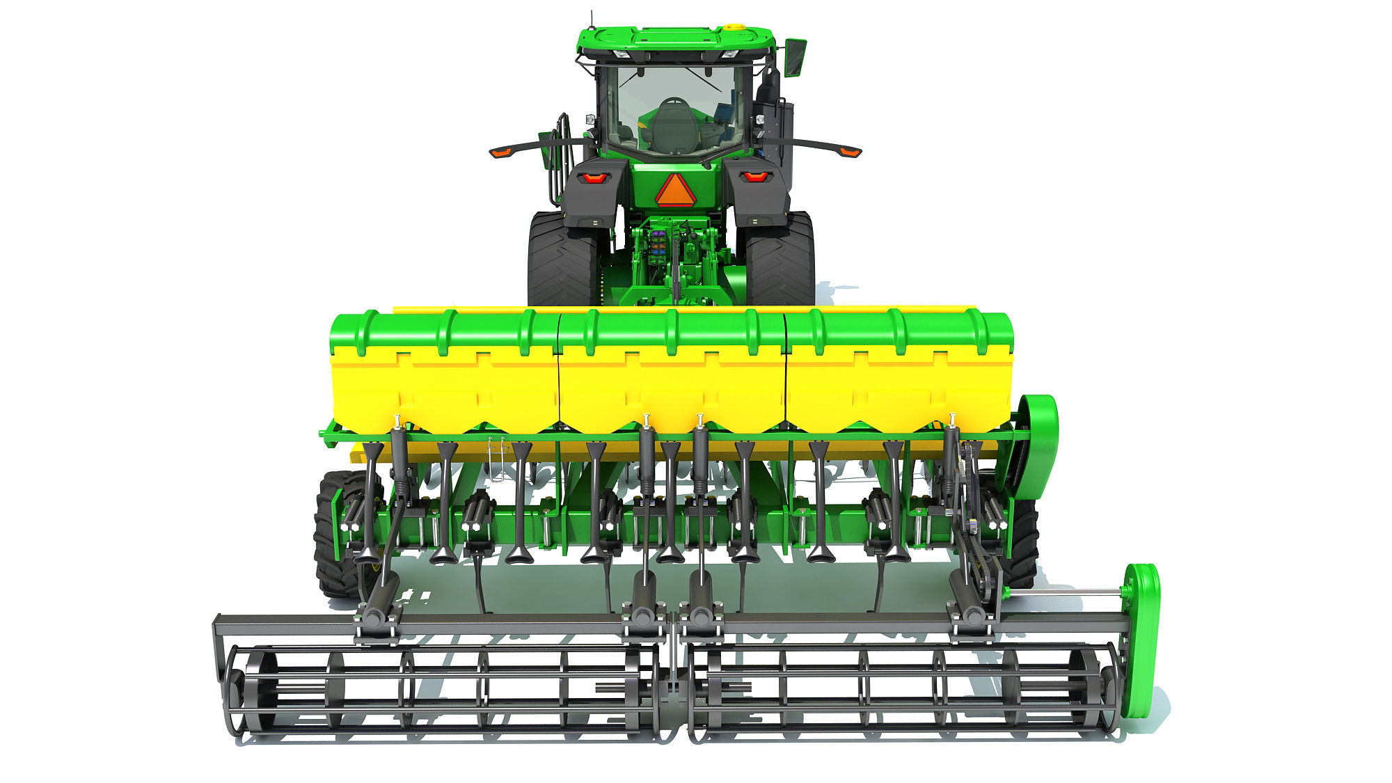 Tractor with Seed Drill 3D model_4