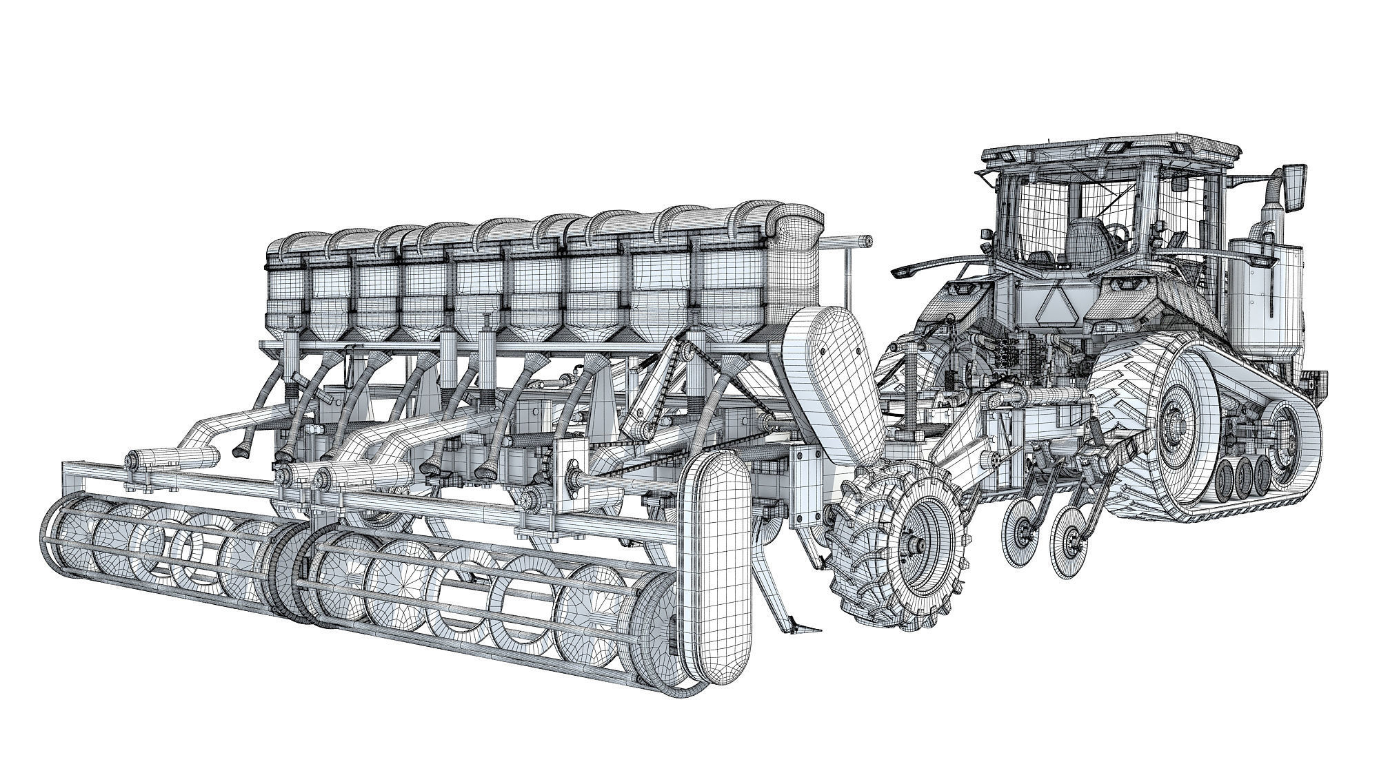 Tractor with Seed Drill 3D model_19