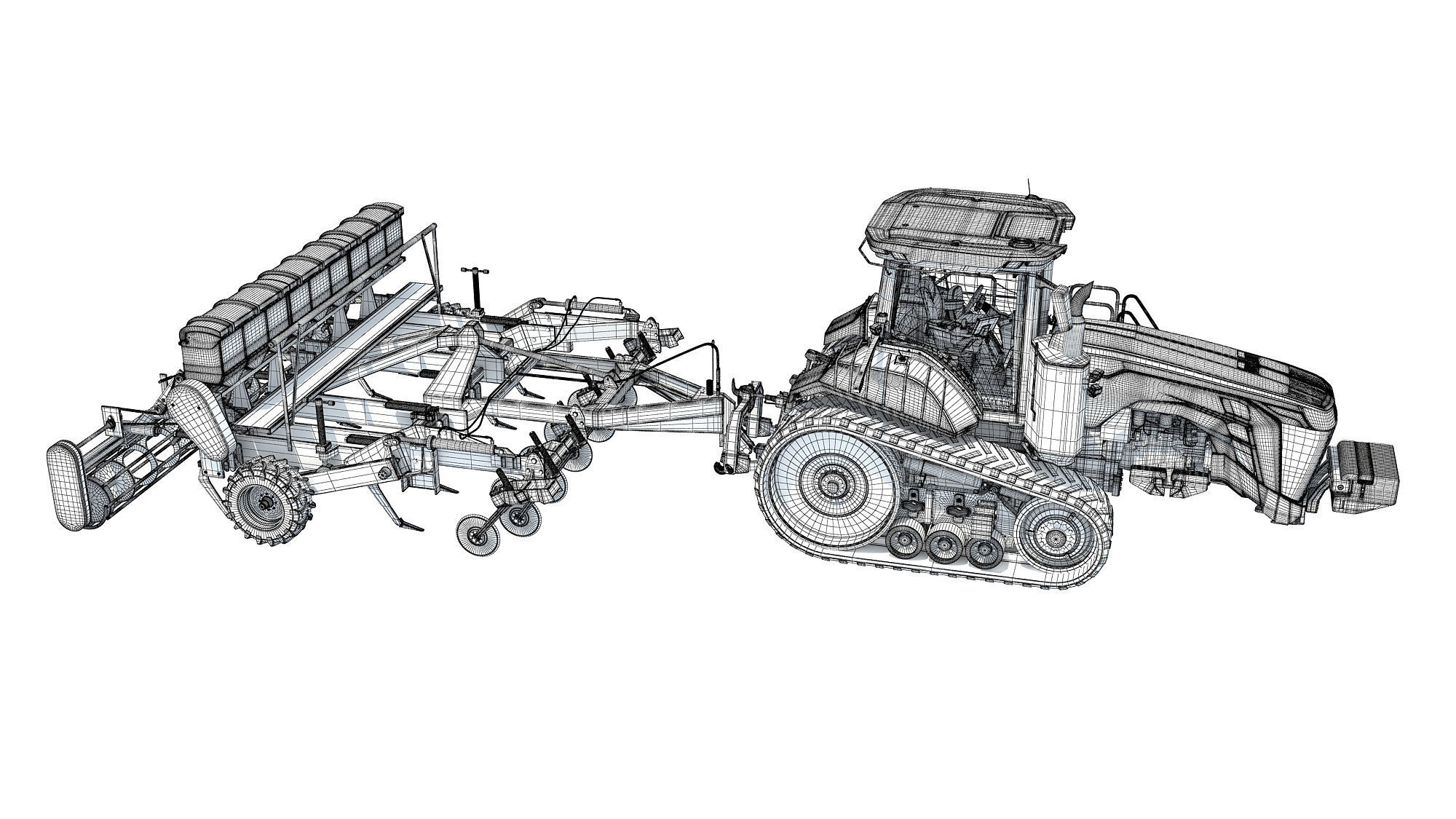 Tractor with Seed Drill 3D model_20