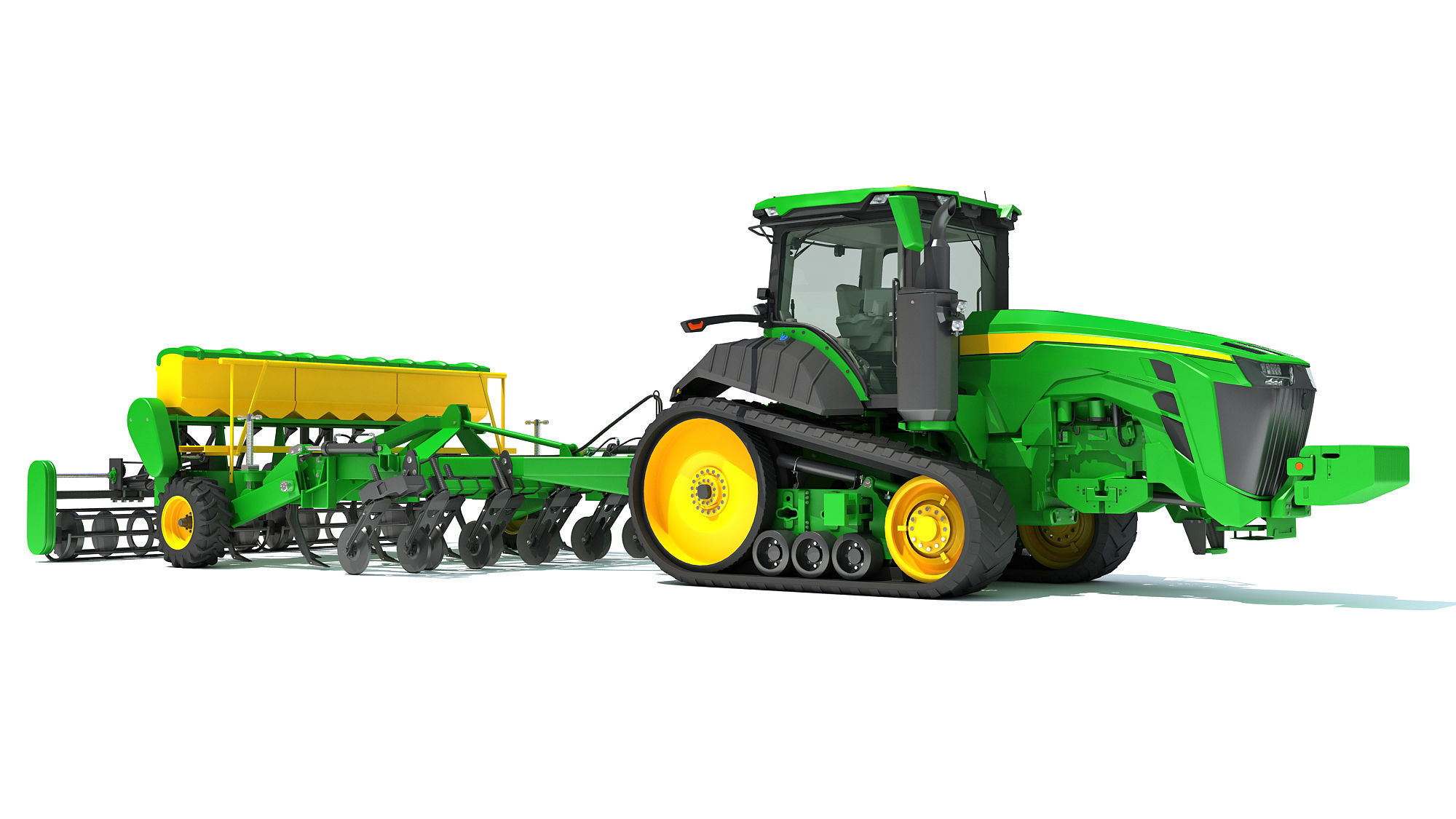 Tractor with Seed Drill 3D model_8