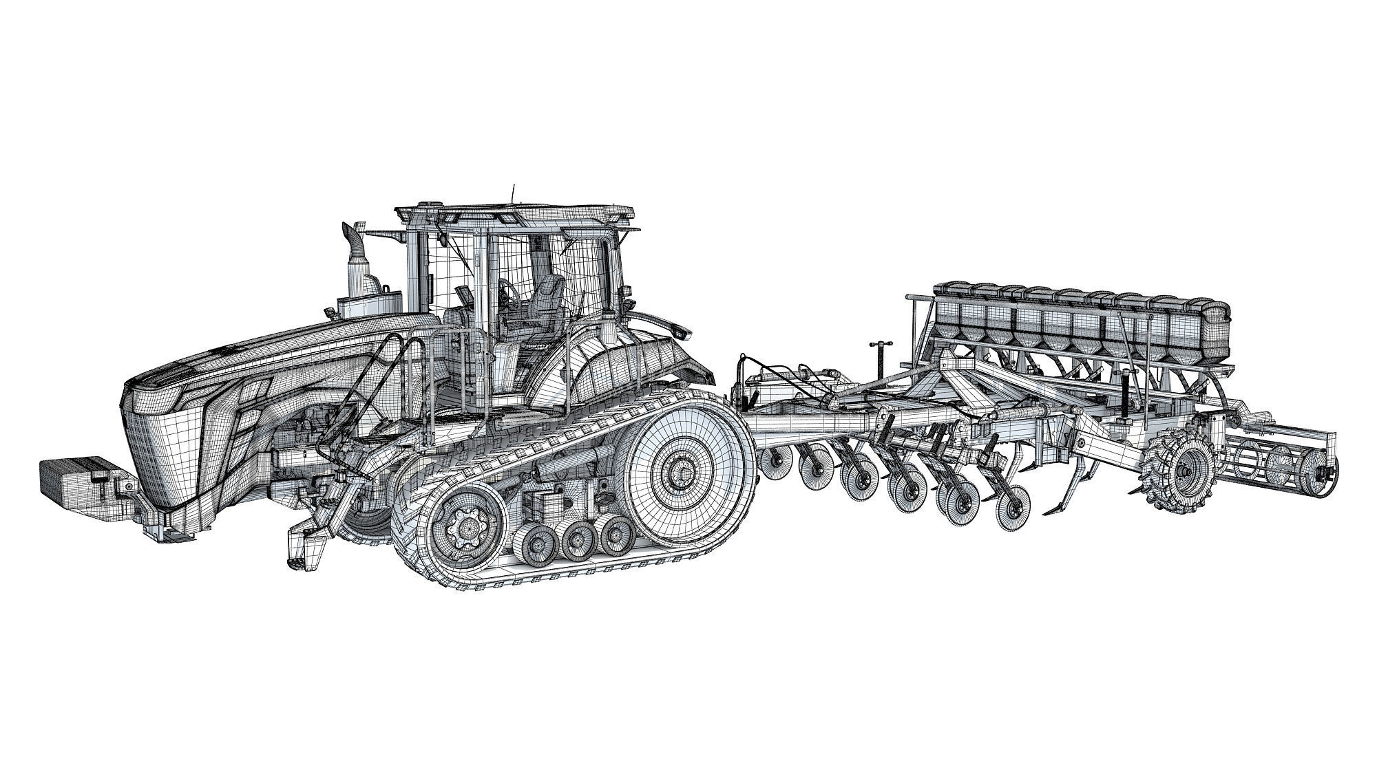 Tractor with Seed Drill 3D model_17
