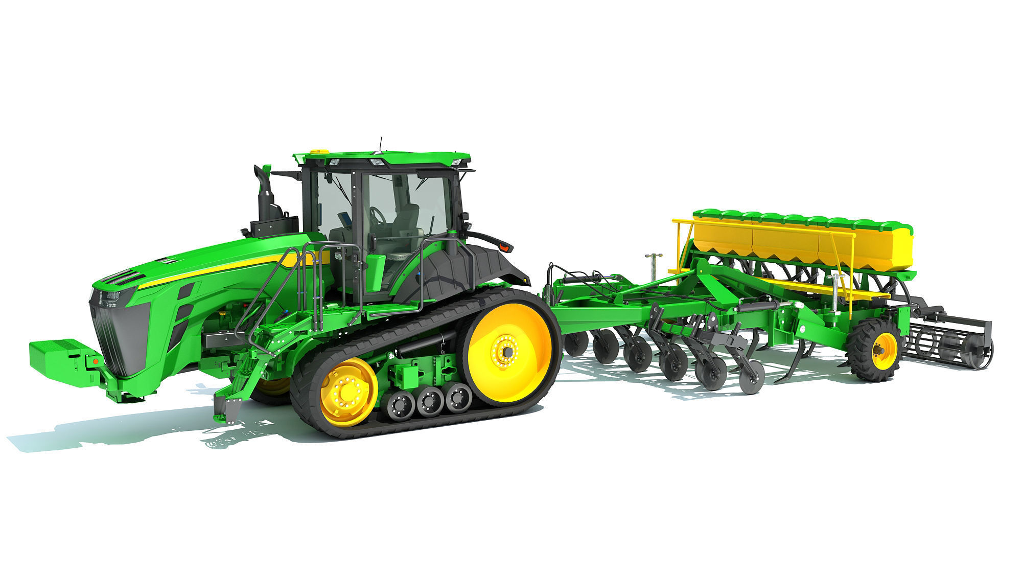 Tractor with Seed Drill 3D model_9