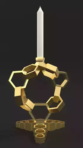 Hexagonal chaotic candlestick 3D model