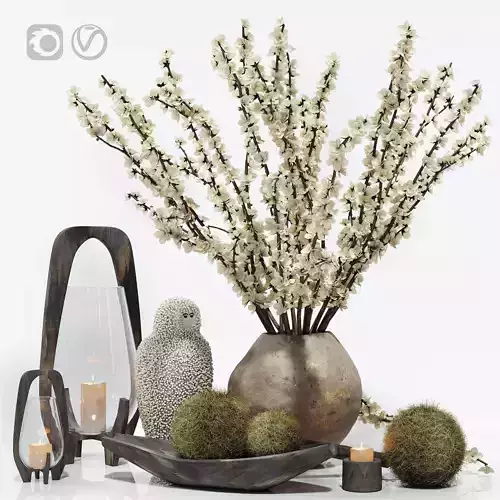 Decorative set with a ceramic beast 3D model