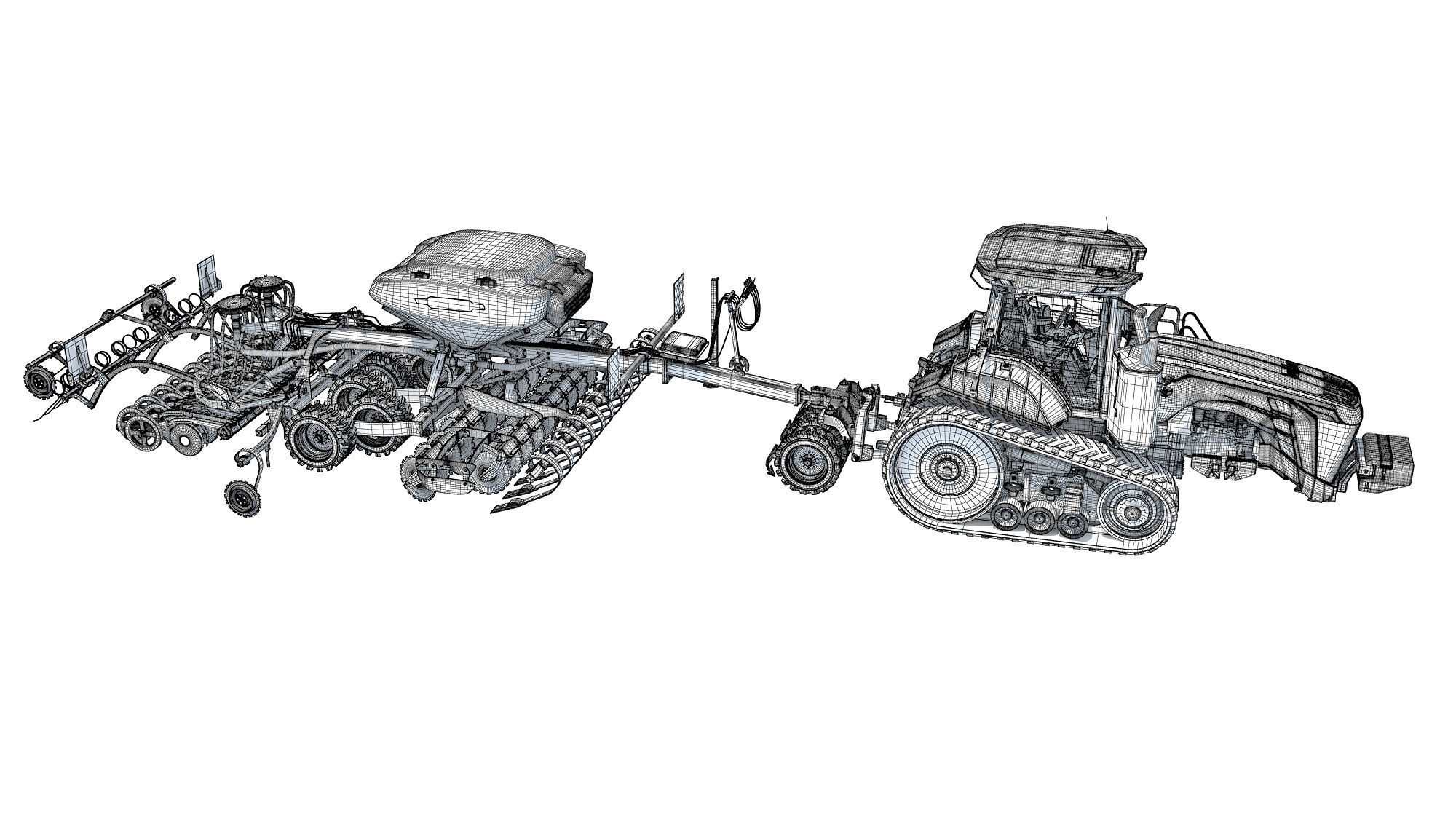 Tractor with Seed Drill 3D model_20