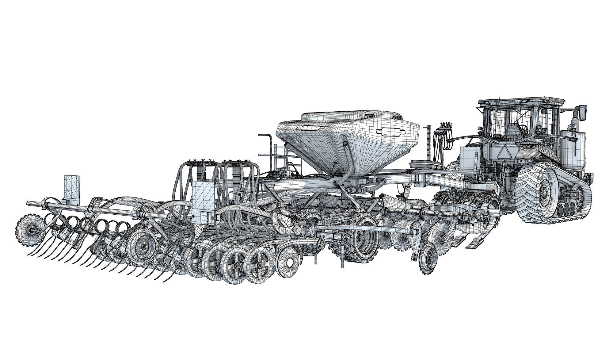 Tractor with Seed Drill 3D model_19