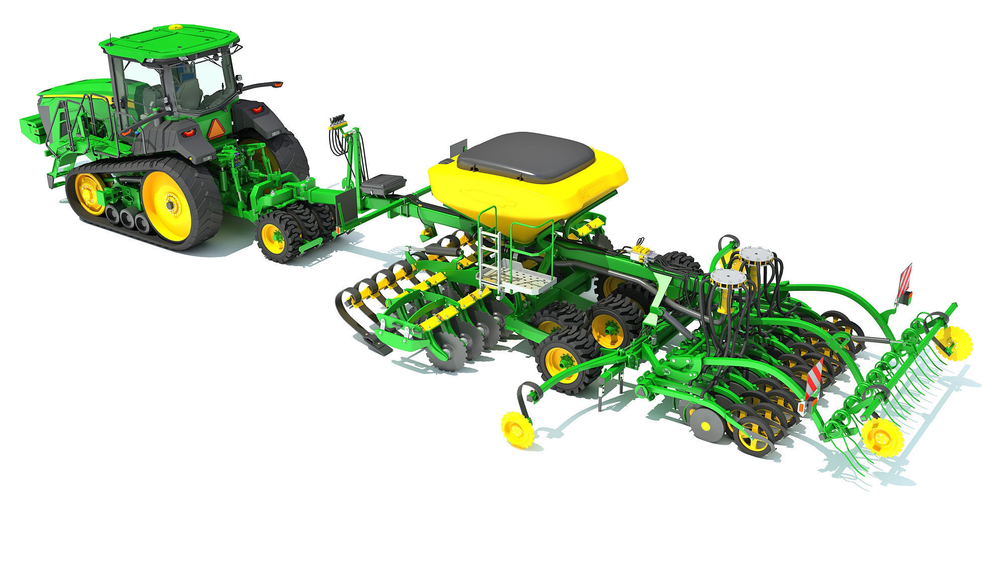 Tractor with Seed Drill 3D model_3