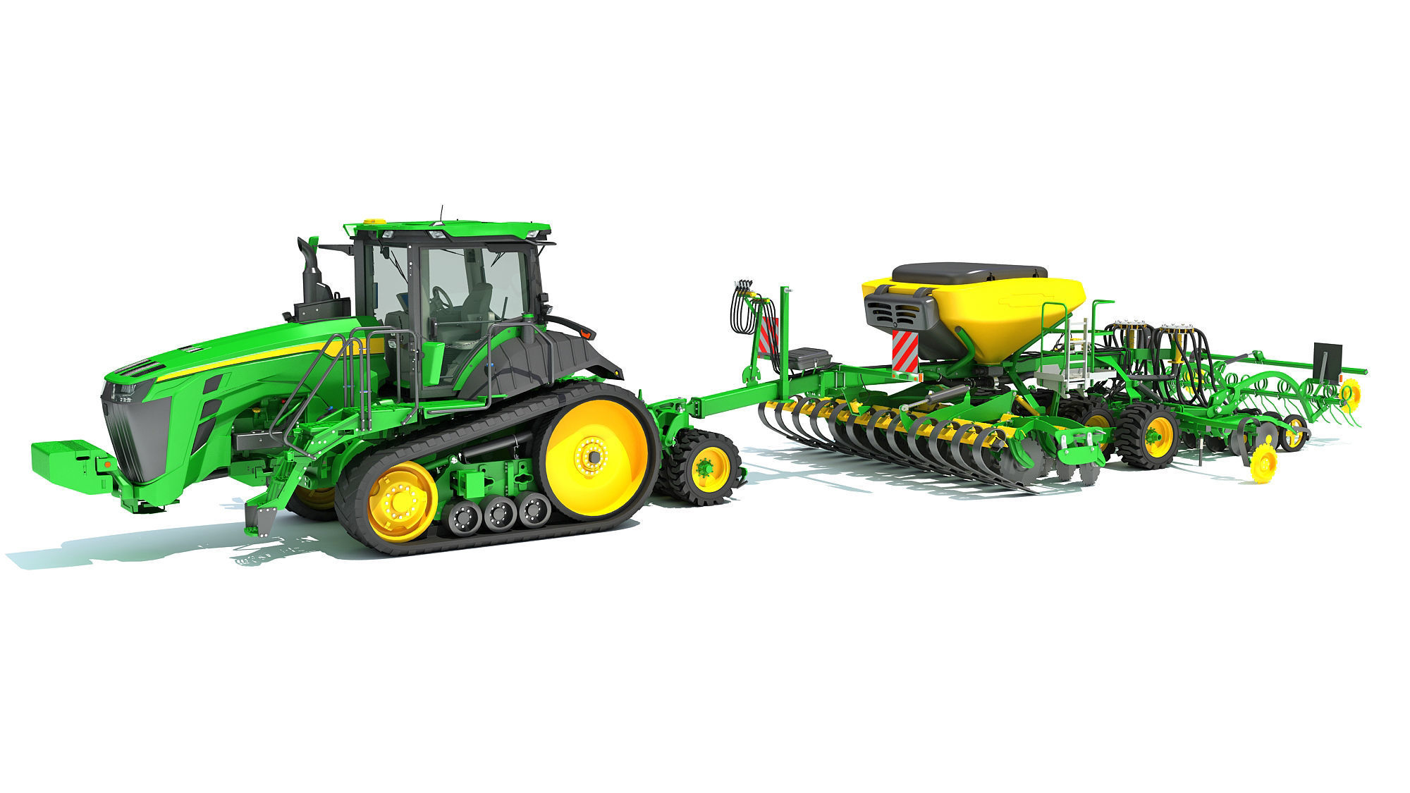 Tractor with Seed Drill 3D model_9