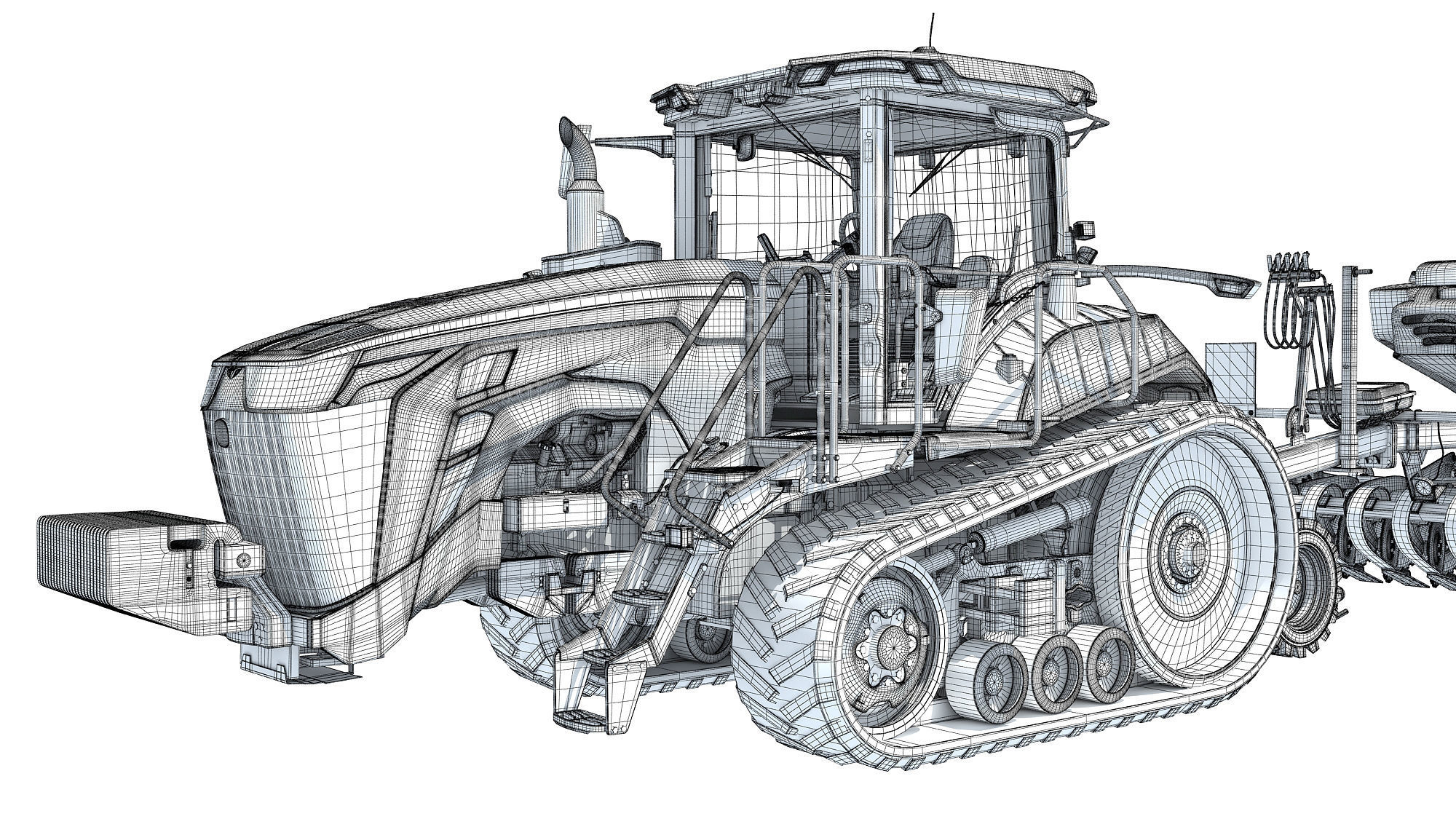 Tractor with Seed Drill 3D model_21