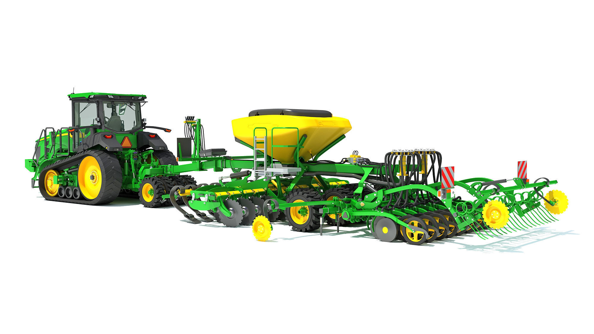 Tractor with Seed Drill 3D model_2